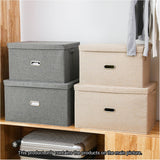 SOGA Grey Super Large Foldable Canvas Storage Box Cube Clothes Basket Organiser Home Decorative Box - Cafe Supply