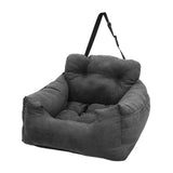 SOGA Grey Pet Car Seat Sofa Safety Soft Padded Portable Travel Carrier Bed - Cafe Supply