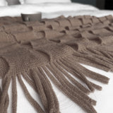 SOGA Coffee Textured Knitted Throw Blanket Warm Cozy Woven Cover Couch Bed Sofa Home Decor with Tassels - Cafe Supply