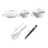 SOGA White Japanese Style Ceramic Dinnerware Crockery Soup Bowl Plate Server Kitchen Home Decor Set of 6 - Cafe Supply