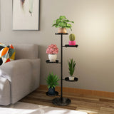 SOGA 3 Tier Black Round Plant Stand Flowerpot Tray Display Living Room Balcony Metal Decorative Shelf - Cafe Supply
