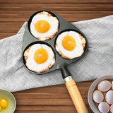 SOGA 3 Mold Cast Iron Breakfast Fried Egg Pancake Omelette Fry Pan - Cafe Supply