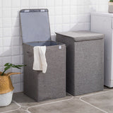 SOGA 2X Grey Large Collapsible Laundry Hamper Storage Box Foldable Canvas Basket Home Organiser Decor - Cafe Supply