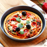 SOGA 2X 9-inch Round Black Steel Non-stick Pizza Tray Oven Baking Plate Pan - Cafe Supply
