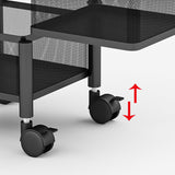 SOGA 2X 3 Tier Steel Square Rotating Kitchen Cart Multi-Functional Shelves Portable Storage Organizer with Wheels - Cafe Supply