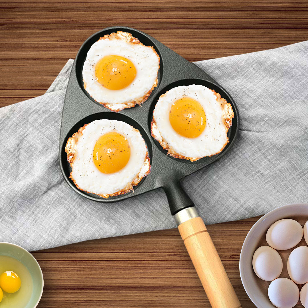 SOGA 2X 3 Mold Cast Iron Breakfast Fried Egg Pancake Omelette Fry Pan - Cafe Supply
