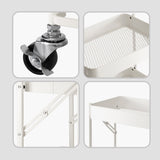 SOGA 2X 3 Tier Steel White Foldable Kitchen Cart Multi-Functional Shelves Portable Storage Organizer with Wheels - Cafe Supply