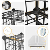 SOGA 2X Black Portable 4-Cube 2 Column Storage Organiser Foldable DIY Modular Grid Space Saving Shelf - Cafe Supply