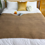 SOGA 2X Coffee Acrylic Knitted Throw Blanket Solid Fringed Warm Cozy Woven Cover Couch Bed Sofa Home Decor - Cafe Supply