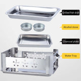 4X 45CM Portable Stainless Steel Outdoor Chafing Dish BBQ Fish Stove Grill Plate - Cafe Supply