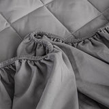 SOGA 2X Grey 153cm Wide Cross-Hatch Mattress Cover Thick Quilted Stretchable Bed Spread Sheet Protector with Pillow Covers - Cafe Supply