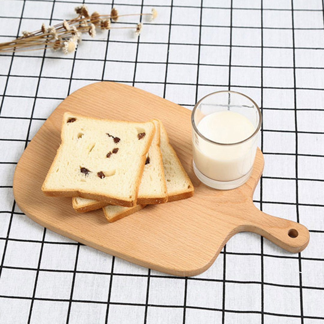 SOGA 33cm Brown Rectangle Wooden Serving Tray Chopping Board Paddle with Handle Home Decor - Cafe Supply