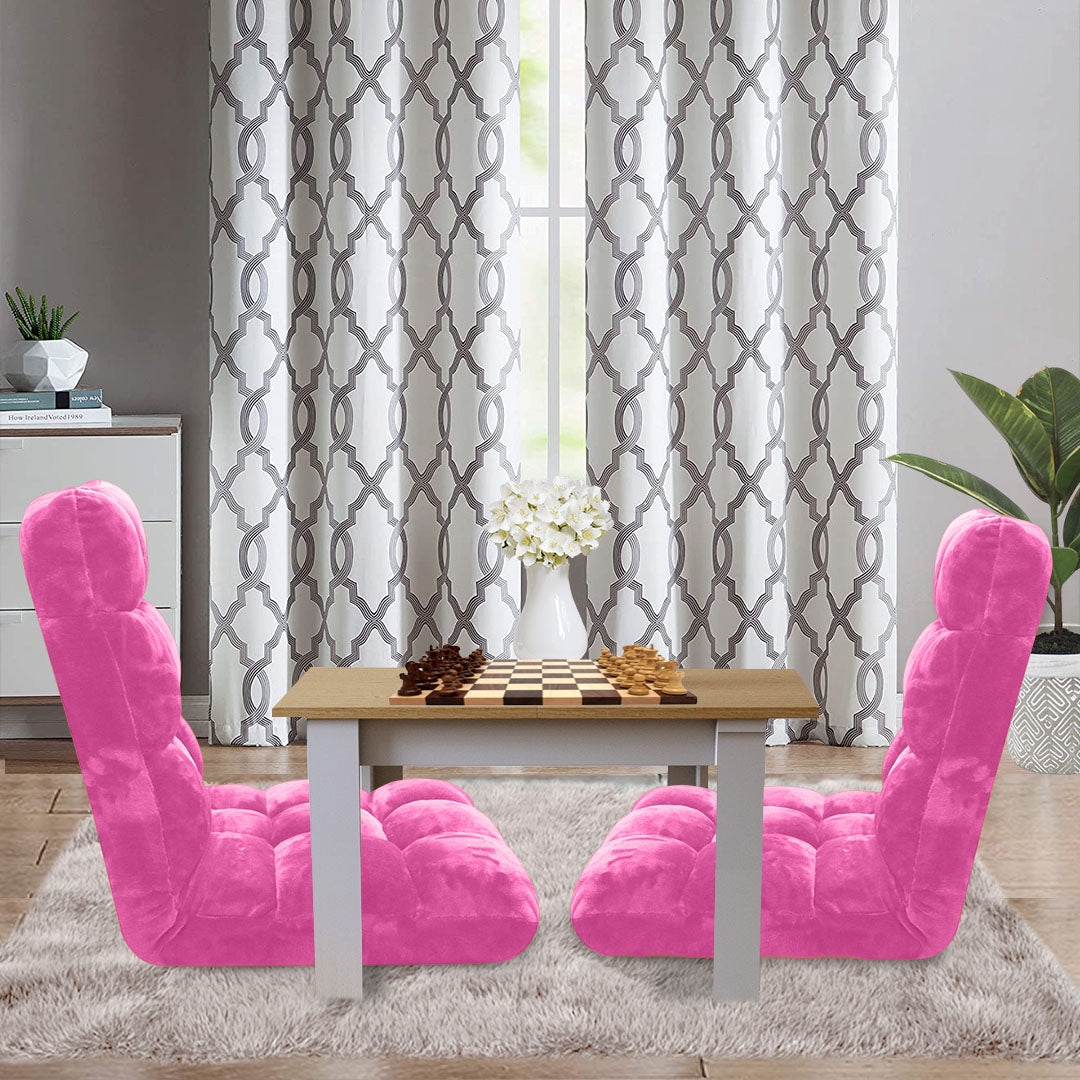 SOGA 4X Floor Recliner Folding Lounge Sofa Futon Couch Folding Chair Cushion Light Pink - Cafe Supply