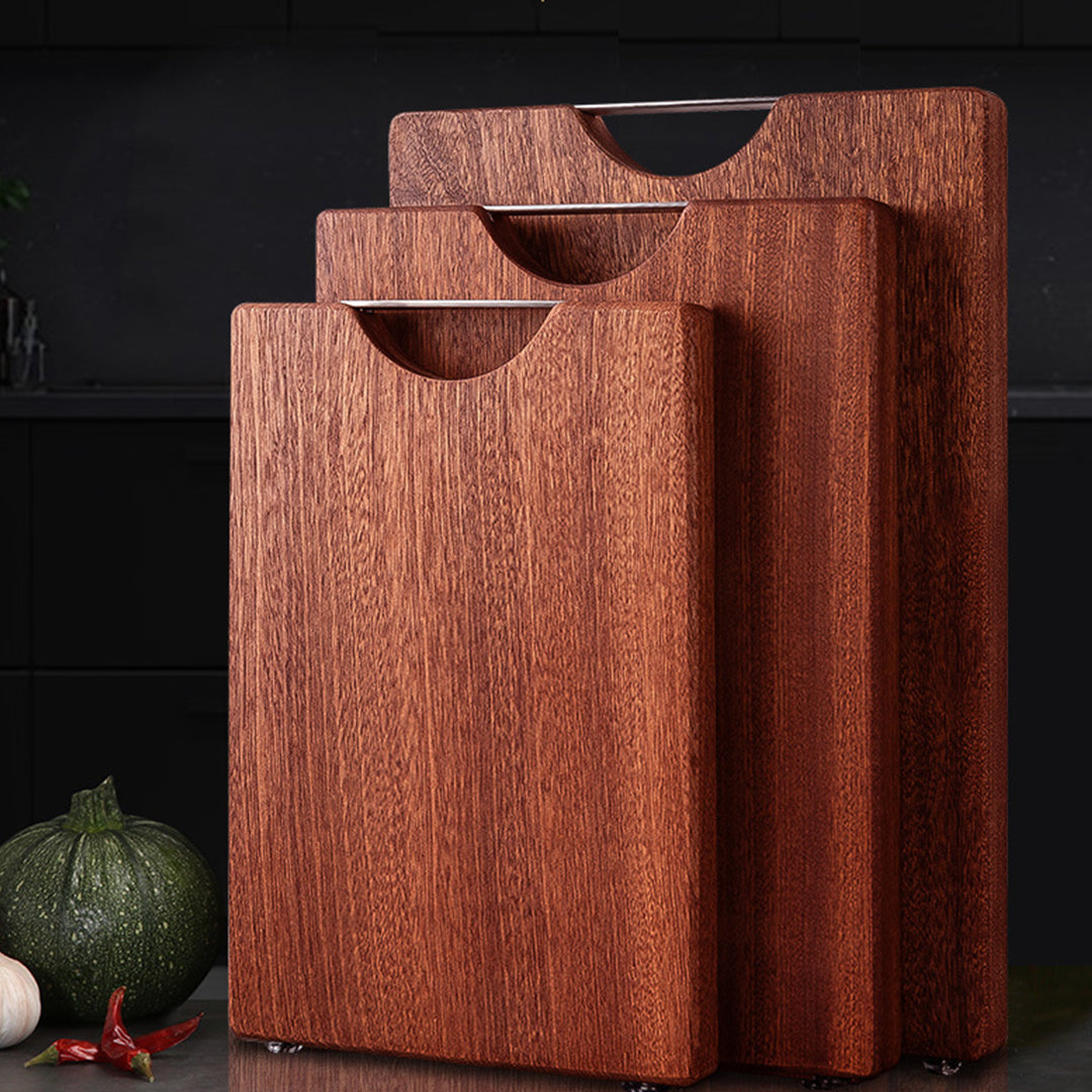 SOGA 2X 26cm Rectangular Wooden Ebony Butcher Block Non-slip Chopping Food Serving Tray Charcuterie Board - Cafe Supply