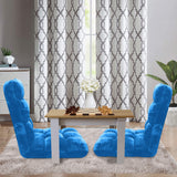 SOGA 2X Floor Recliner Folding Lounge Sofa Futon Couch Folding Chair Cushion Blue - Cafe Supply