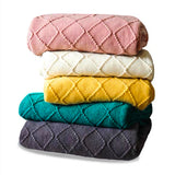 SOGA 2X Green Diamond Pattern Knitted Throw Blanket Warm Cozy Woven Cover Couch Bed Sofa Home Decor with Tassels - Cafe Supply