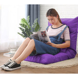 SOGA 2X Lounge Floor Recliner Adjustable Lazy Sofa Bed Folding Game Chair Purple - Cafe Supply