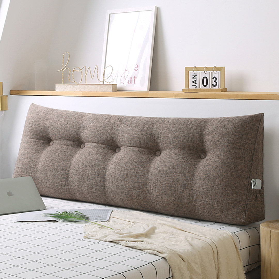 SOGA 2X 180cm Coffee Triangular Wedge Bed Pillow Headboard Backrest Bedside Tatami Cushion Home Decor - Cafe Supply