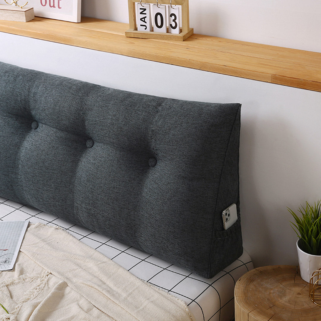 SOGA 2X 180cm Dark Grey Triangular Wedge Bed Pillow Headboard Backrest Bedside Tatami Cushion Home Decor - Cafe Supply