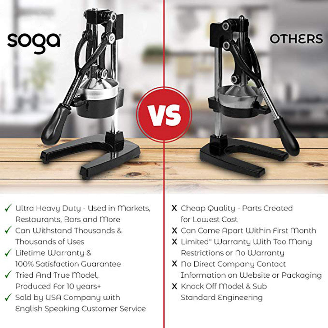 SOGA Commercial Manual Juicer Hand Press Juice Extractor Squeezer Orange Citrus - Cafe Supply