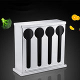 SOGA 2X Stainless Steel Buffet Restaurant Spoon Utensil Holder Storage Rack 4 Holes - Cafe Supply