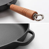 SOGA 27cm Round Cast Iron Frying Pan Skillet Steak Sizzle Platter with Helper Handle - Cafe Supply