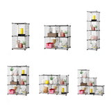 SOGA 2X Black Portable 4-Cube Storage Organiser Foldable DIY Modular Grid Space Saving Shelf - Cafe Supply