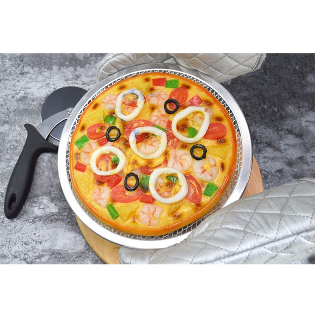 SOGA 2X 9-inch Round Seamless Aluminium Nonstick Commercial Grade Pizza Screen Baking Pan - Cafe Supply