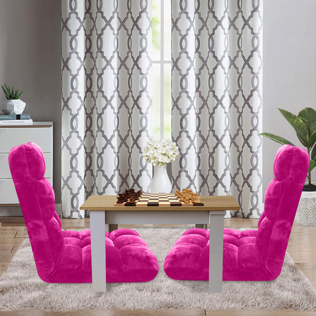 SOGA 4X Floor Recliner Folding Lounge Sofa Futon Couch Folding Chair Cushion Pink - Cafe Supply