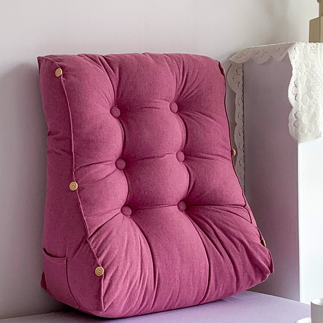 SOGA 2X 60cm Magenta Triangular Wedge Lumbar Pillow Headboard Backrest Sofa Bed Cushion Home Decor - Cafe Supply