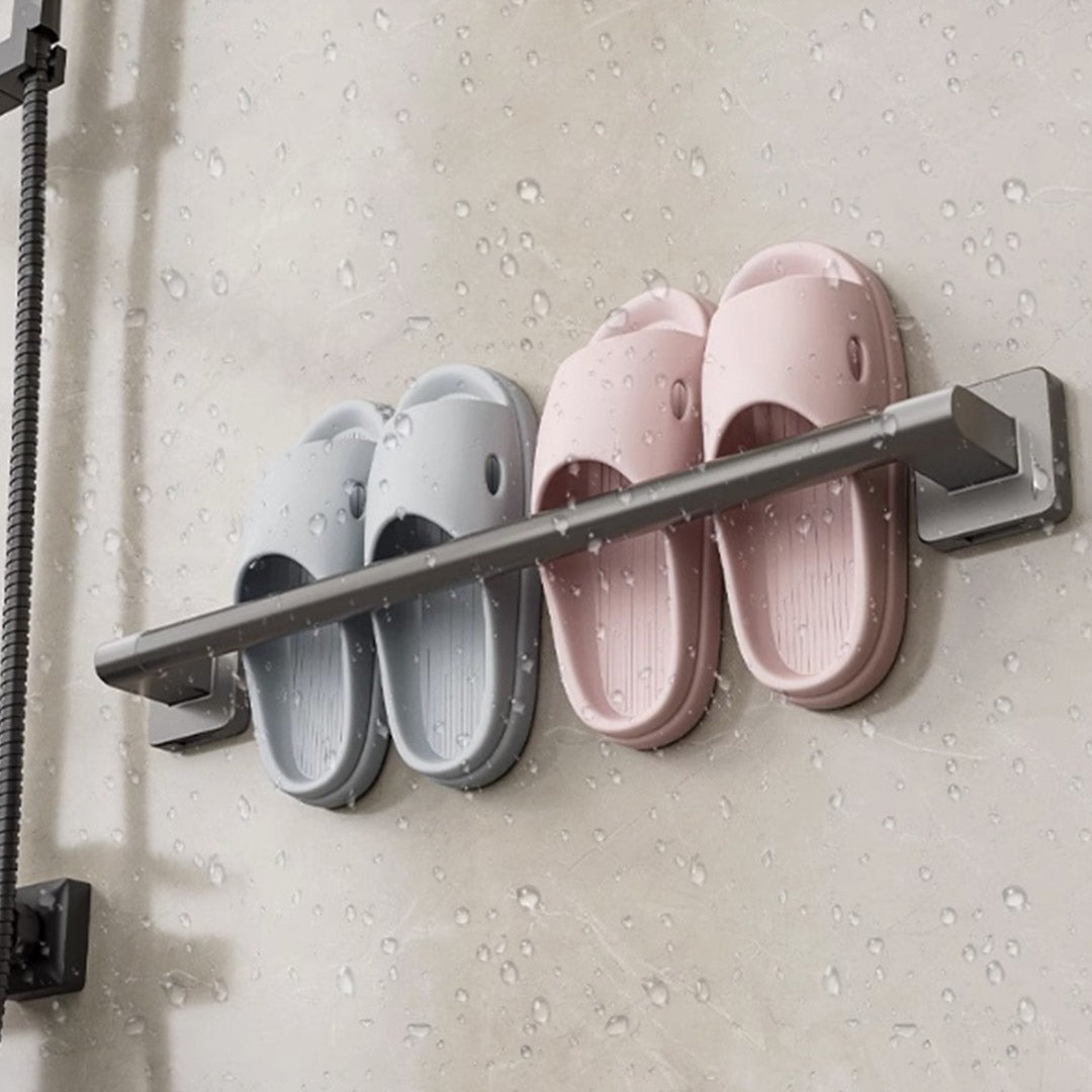 SOGA 49cm Wall-Mounted Slipper Organiser Adhesive Storage Space-Saving Wall Rack - Cafe Supply