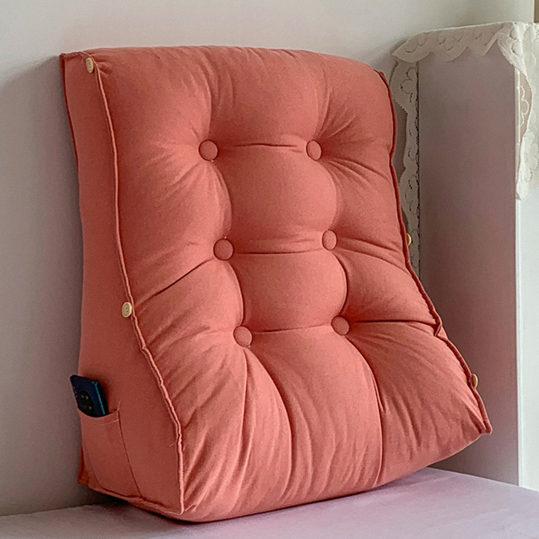 SOGA 2X 60cm Peach Triangular Wedge Lumbar Pillow Headboard Backrest Sofa Bed Cushion Home Decor - Cafe Supply