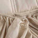 SOGA 2X Beige 153cm Wide Mattress Cover Thick Quilted Stretchable Bed Spread Sheet Protector with Pillow Covers - Cafe Supply