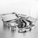 SOGA 4X Gastronorm GN Pan Full Size 1/1 GN Pan 10cm Deep Stainless Steel Tray With Lid - Cafe Supply