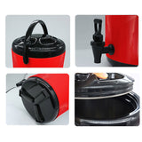 SOGA 10L Stainless Steel Insulated Milk Tea Barrel Hot and Cold Beverage Dispenser Container with Faucet Red - Cafe Supply