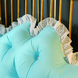 SOGA 2X 180cm Light Blue Princess Bed Pillow Headboard Backrest Bedside Tatami Sofa Cushion with Ruffle Lace Home Decor - Cafe Supply
