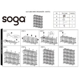 SOGA 2X White Portable 12-Cube 3 Column Storage Organiser Foldable DIY Modular Grid Space Saving Shelf - Cafe Supply