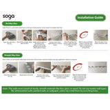 SOGA 52cm White Wall-Mounted Double Pole Towel Holder Bathroom Organiser Rail Hanger with Hooks - Cafe Supply