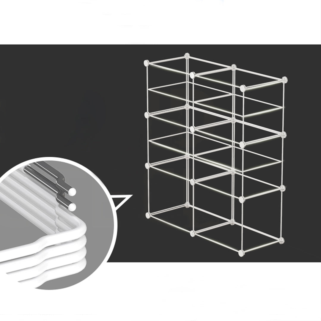 SOGA 6 Cubes Black Portable Wardrobe Divide-Grid Modular Storage Organiser Foldable Closet - Cafe Supply