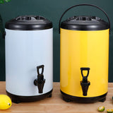 SOGA 2X 18L Stainless Steel Insulated Milk Tea Barrel Hot and Cold Beverage Dispenser Container with Faucet White - Cafe Supply