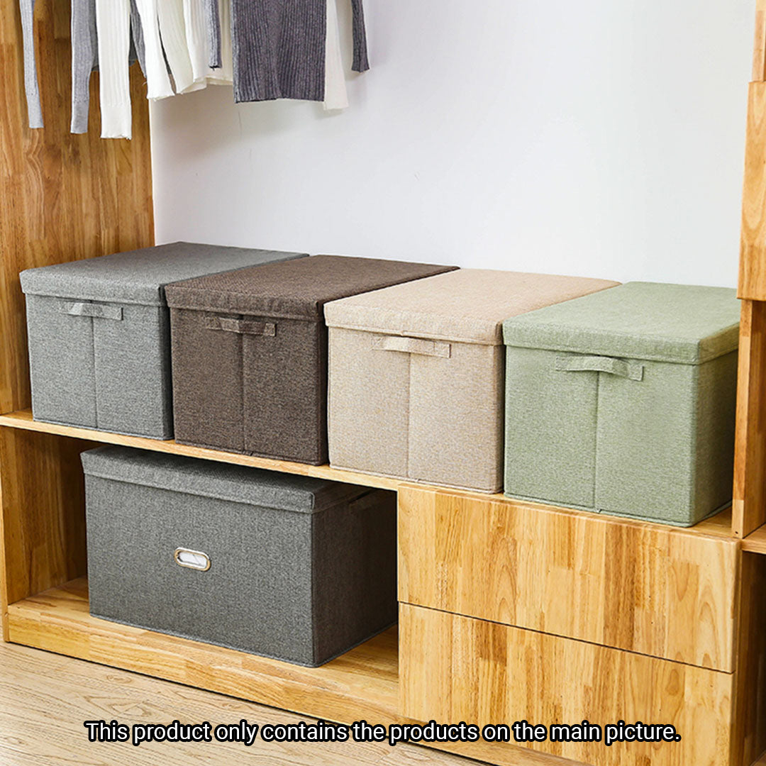 SOGA 2X Grey Super Large Foldable Canvas Storage Box Cube Clothes Basket Organiser Home Decorative Box - Cafe Supply