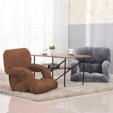 SOGA Foldable Lounge Cushion Adjustable Floor Lazy Recliner Chair with Armrest Coffee - Cafe Supply