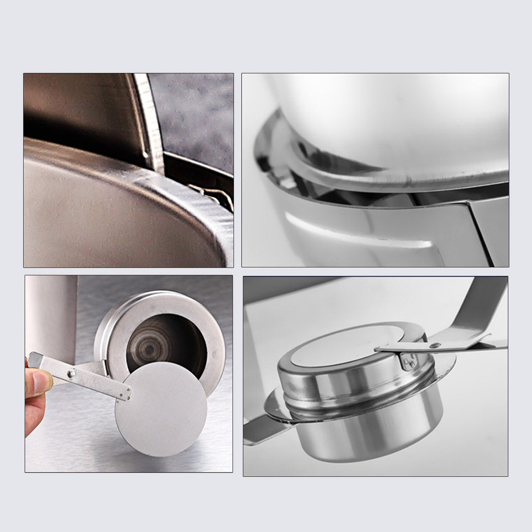 SOGA 6.5L Stainless Steel Round Soup Tureen Bowl Station Roll Top Buffet Chafing Dish Catering Chafer Food Warmer Server - Cafe Supply