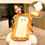 SOGA 2X 58cm Smiley Face Toast Bread Cushion Stuffed Car Seat Plush Cartoon Back Support Pillow Home Decor - Cafe Supply