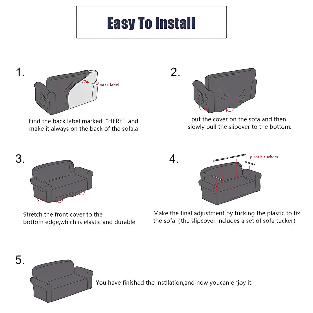 SOGA 3-Seater Black Sofa Cover Couch Protector High Stretch Lounge Slipcover Home Decor - Cafe Supply