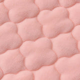 SOGA 2X Pink 153cm Wide Mattress Cover Thick Quilted Fleece Stretchable Clover Design Bed Spread Sheet Protector with Pillow Covers - Cafe Supply