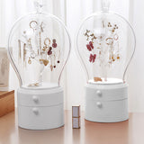 SOGA 2X White 360 Degree Rotating LED Light 2 Layered Jewelry Storage Box Waterproof Dustproof Accessories Organiser - Cafe Supply