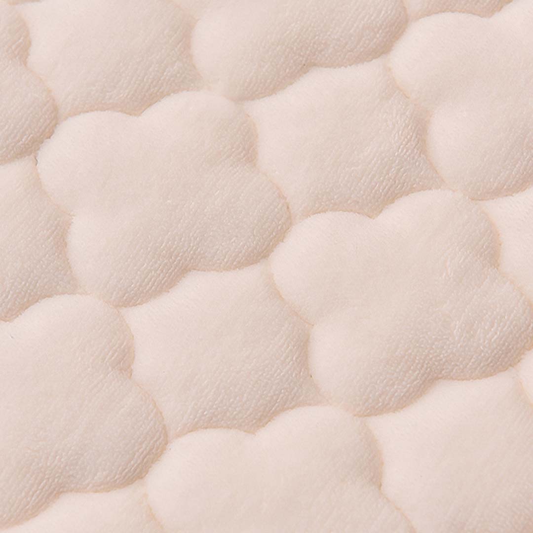 SOGA 2X Beige 183cm Wide Mattress Cover Thick Quilted Fleece Stretchable Clover Design Bed Spread Sheet Protector with Pillow Covers - Cafe Supply