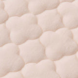 SOGA 2X Beige 183cm Wide Mattress Cover Thick Quilted Fleece Stretchable Clover Design Bed Spread Sheet Protector with Pillow Covers - Cafe Supply