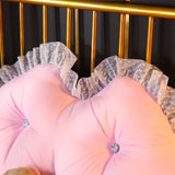 SOGA 2X 180cm Pink Princess Bed Pillow Headboard Backrest Bedside Tatami Sofa Cushion with Ruffle Lace Home Decor - Cafe Supply